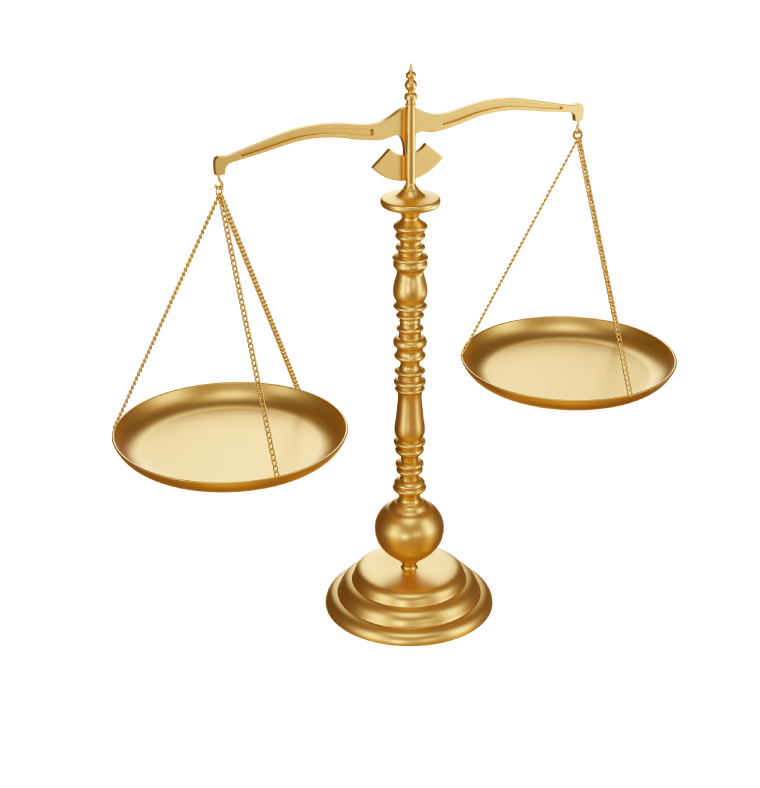 Gold justice scale illustration